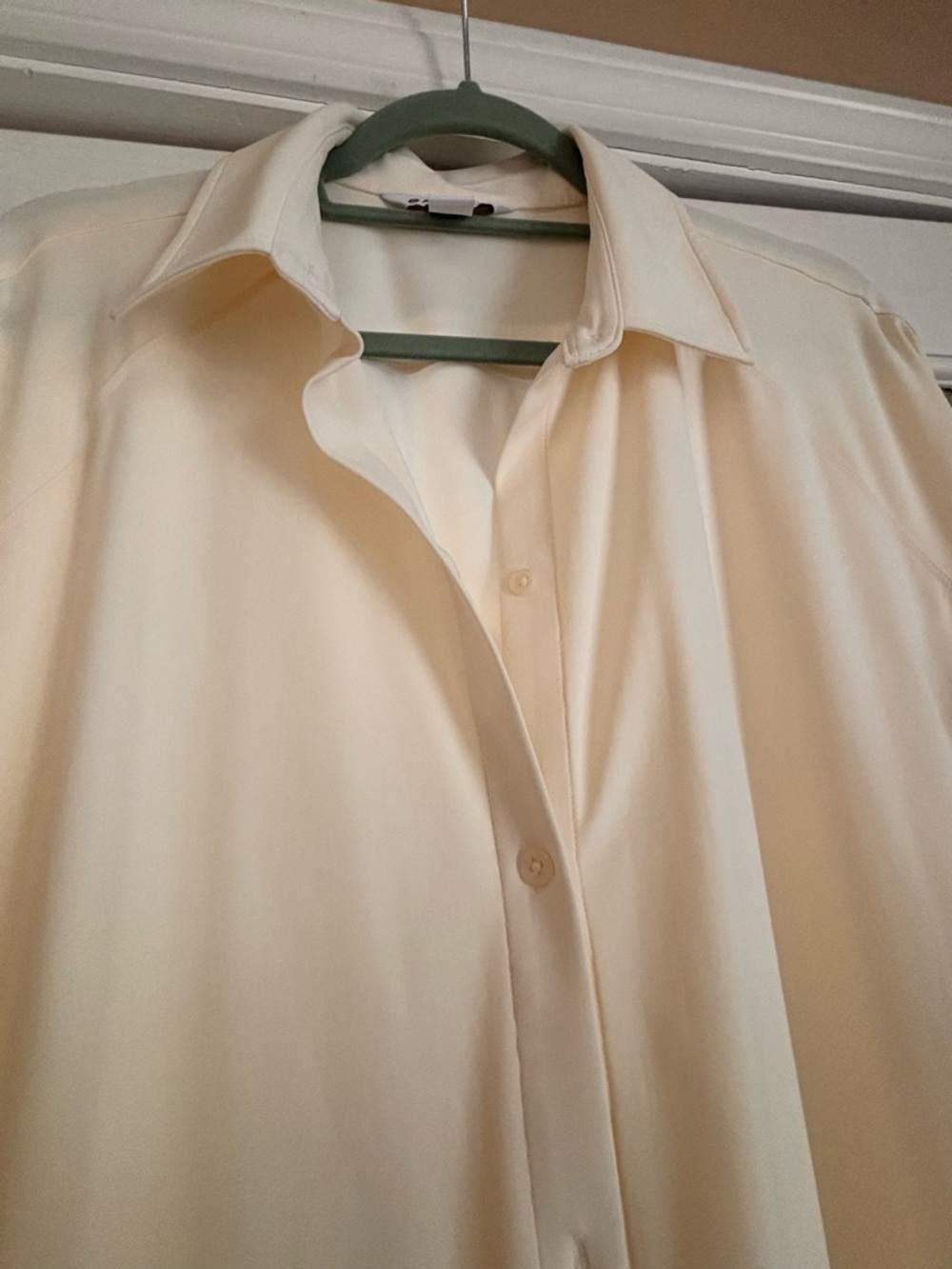 Athleta Light Cream Long Sleeve Shirt Dress - Picture 2 of 7